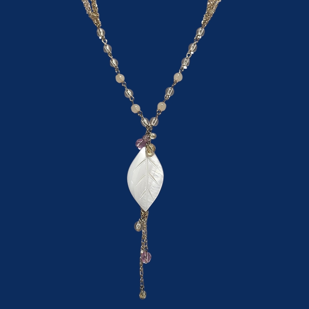 M. Haskell Leaf MOP multi Chain Necklace NWT